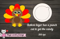 Thanksgiving turkey Candy Dome Holder Svg, 3d svg cut file Product Image 2