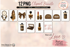 Leopard Beauty Clipart PNG Bundle | 12 Luxury Elements Product Image 2