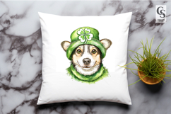 Cute Shamrock Hat Dog Clipart Sublimation PNG Product Image 2