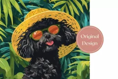 Tropical Tumbler Wrap Design, Poodle Dog Tumbler Design Product Image 2