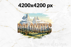 Dolomites PNG, Vintage Italy Mountain Alps Sublimation Product Image 2