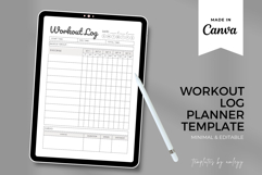 Daily Workout Log Planner Template Editable Canva Fitness Product Image 2