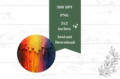 Art Paint Round Earrings, Abstract Round Earring Template Product Image 2