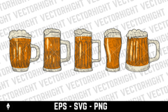 A large collection of vintage-style beer illustrations Product Image 2
