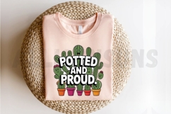 Cartoon Potted Cacti With Happy Faces And Flowers Ideal Product Image 2