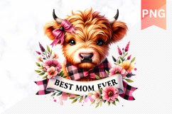 Best MOM Ever Sublimation - Mother&#039;s Day Clipart PNG Design Product Image 1
