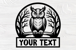 Owl SVG Laser Cut Files | Name Sign Vector | Cricut DXF PNG Product Image 2