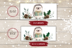 Cartoon Christmas Hedgehog Mug, Christmas Present Mug Wrap Product Image 2