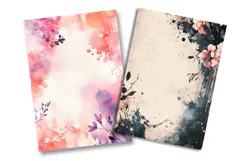 Watercolor Floral Junk Journal Pages Product Image 2