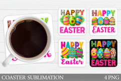 Happy Easter Coaster Design. Easter Coaster Sublimation Product Image 1