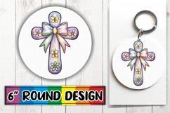 Playful Car Coasters Sublimation PNG, Cross and Bow Product Image 1