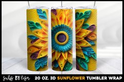 Colorful Sunflower Tumbler Sublimation Wrap 3D Flower Bundle Product Image 3