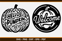 Hello Pumpkin SVG, Fall Sign SVG, Thanksgiving SVG, Autumn Product Image 2