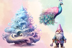 Pink Christmas Fairy Clipart Sublimation, Fairy Christmas Product Image 3