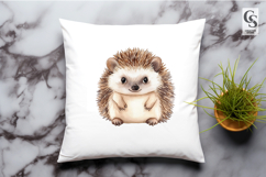 Watercolor Cute Hedgehog Clipart Sublimation PNG Product Image 2