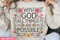 With God, all things PNG, Christian Bible Verses Sublim Product Image 1