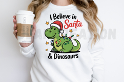 I Believe in Santa &amp; Dinosaurs PNG Design Product Image 2