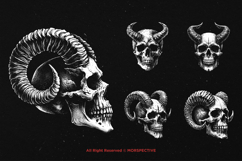 10 Bundle Dark Art Skull Horn Demon Devil Occult Hell Product Image 3