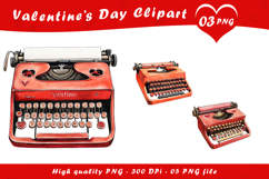 Vintage Love Typewriter Clipart PNG Product Image 1
