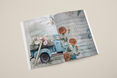 Rustic Vintage Vehicle &amp; Wildflowers Junk Journal Page Product Image 2