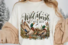 Wild Marsh & Open Skies Mallard Duck Wetland PNG Sublimation Product Image 2
