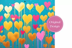 Valentine Gold Hearts Tumbler Wrap, Valentine's Day Tumbler Product Image 2