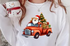 Christmas Truck Sublimation Clipart, Christmas Truck Clipart Product Image 2