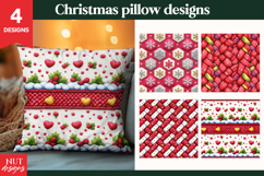 Knitted Christmas pillow sublimation Red Christmas Pattern Product Image 2