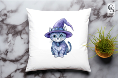 Watercolor Witch Cat Clipart Sublimation PNG Product Image 2