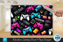 Gaming Console Background Cutting Board Sublimation Design Product Image 1