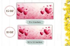 Glitter Love Mug Wrap Design, Love Hearts Mug Sublimation Product Image 2