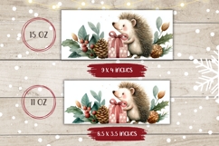 Watercolor Christmas Hedgehog Mug, Christmas Present Mug Product Image 2