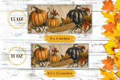 Autumn Mug Wrap Design, Harvest Pumpkin Mug Template Product Image 2