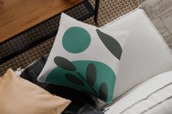 Minimal Green Abstract Leaf Embroidery Design Product Image 2