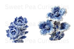 Blue Toile, Ephemera, PNG, Clipart, Junk Journal, flowers Product Image 2