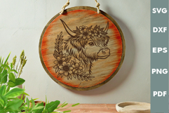 Highland cow Design, Cutting board SVG, Laser cut, Cricut Product Image 2