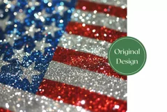 Patriotic Tumbler Wrap, Glitter American Tumbler Template Product Image 2