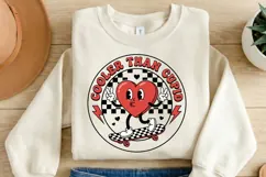 Cooler Than Cupid PNG - Retro Skater Heart Sublimation Product Image 2