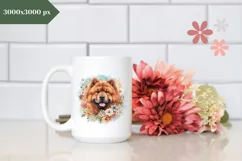 Watercolor Chow Chow Dog Illustration, Dog Sublimation PNG Product Image 3