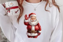 Christmas Santa Claus Peeking Clipart PNG Product Image 2