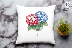 Patriotic Hydrangea Clipart PNG Product Image 2