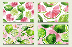 Pink &amp; Green Watercolor Limes Cutting Boards sublimation Des Product Image 2