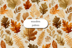 Watercolor Autumn Floral Seamless Pattern | Fall Design Product Image 1