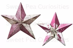 Ephemera, Stars, Shabby Chic , PNG, Junk Journal, Clipart Product Image 2