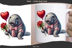 Valentine manatee png design for T-shirts Product Image 2