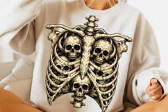Ribcage Pumpkins PNG, Halloween Skeleton Ribcage PNG, Boo Product Image 6