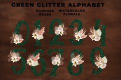 Green Glitter Boho Floral Alphabet Product Image 2