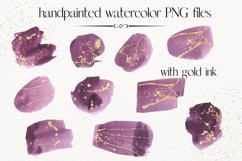 Gold and urple atercolor splash clipart Product Image 2