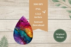 Abstract Teardrop Earrings Design, Liquid Earrings Template Product Image 2