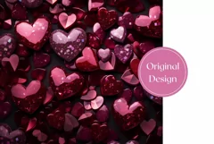 Glitter Love Hearts Tumbler Design, Valentine's Day Tumbler Product Image 2